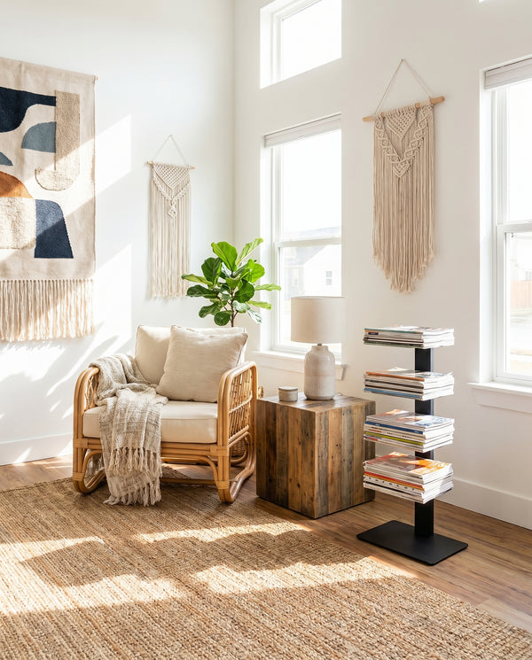 Booksbaum — Magazinhalter, Stand klein – Ambiente Boho 1 · KI-generiert