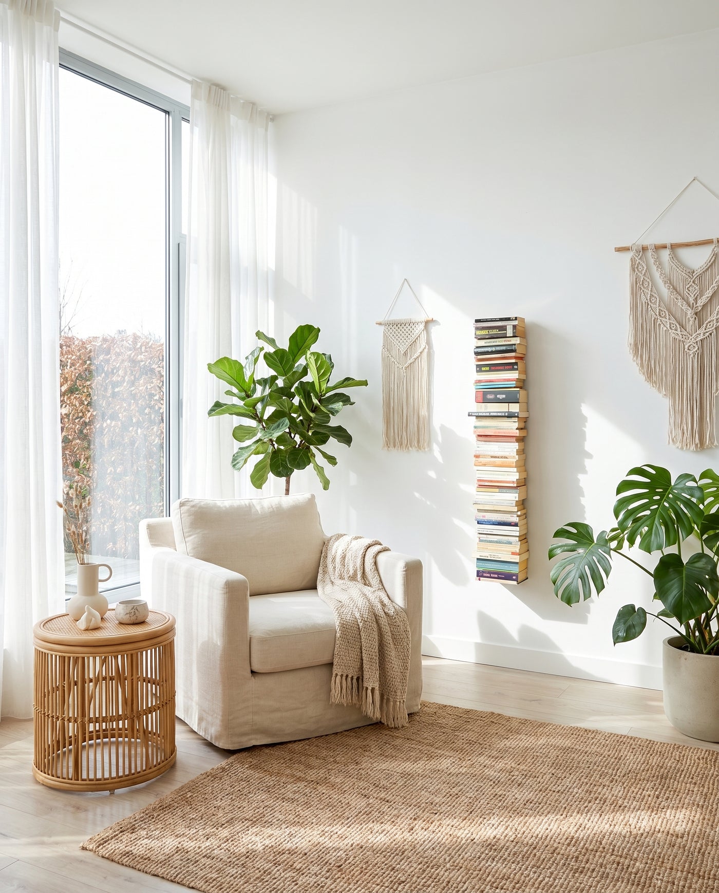 Booksbaum — Bücherturm 1, Wand klein – Ambiente Boho 1 · KI-generiert