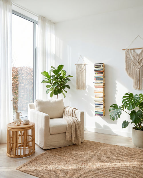 Booksbaum — Bücherturm 1, Wand klein – Ambiente Boho 1 · KI-generiert