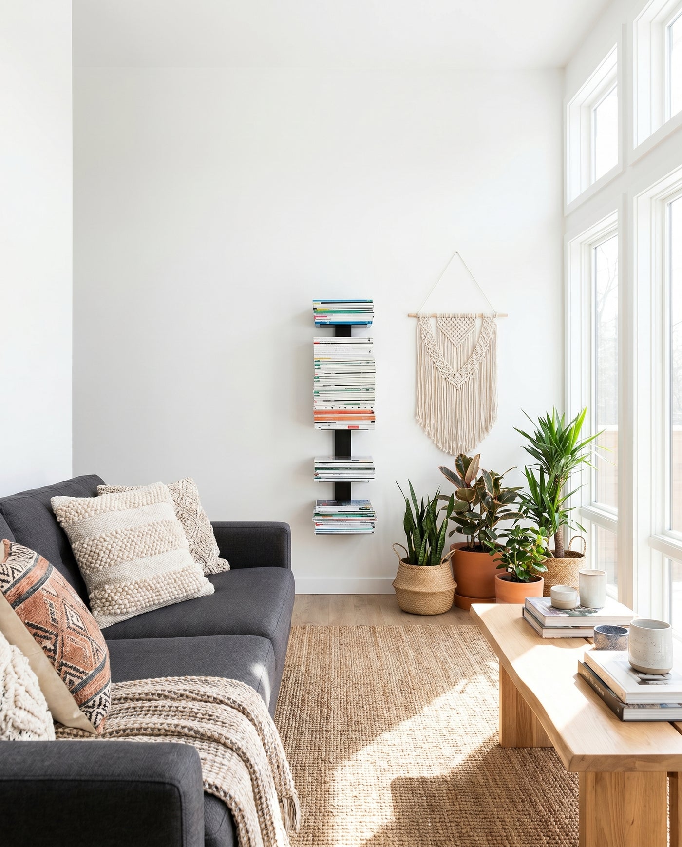 Booksbaum — Magazinhalter, Wand klein – Ambiente Boho 1 · KI-generiert