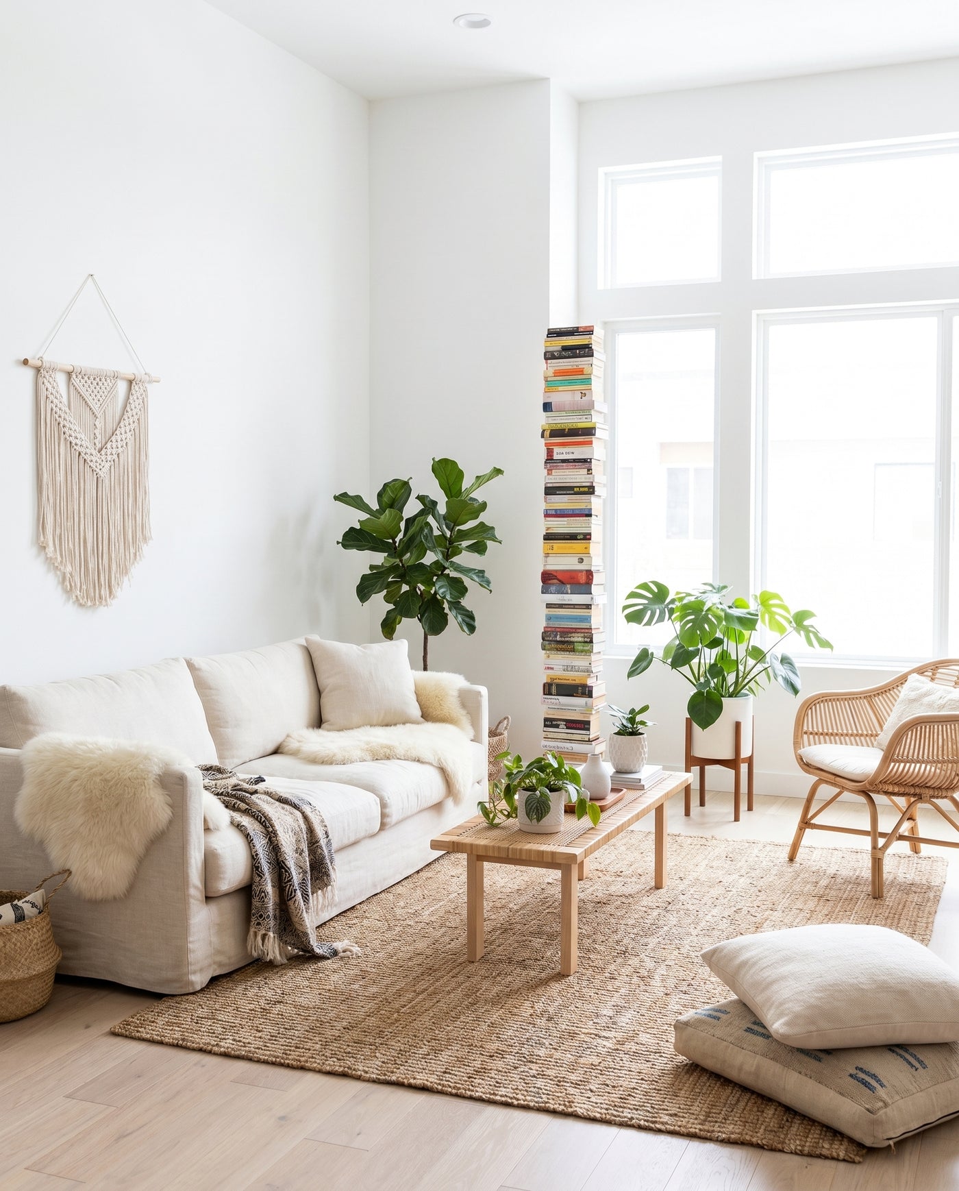 Booksbaum — Bücherturm 2, Stand groß – Ambiente Boho 1 · KI-generiert