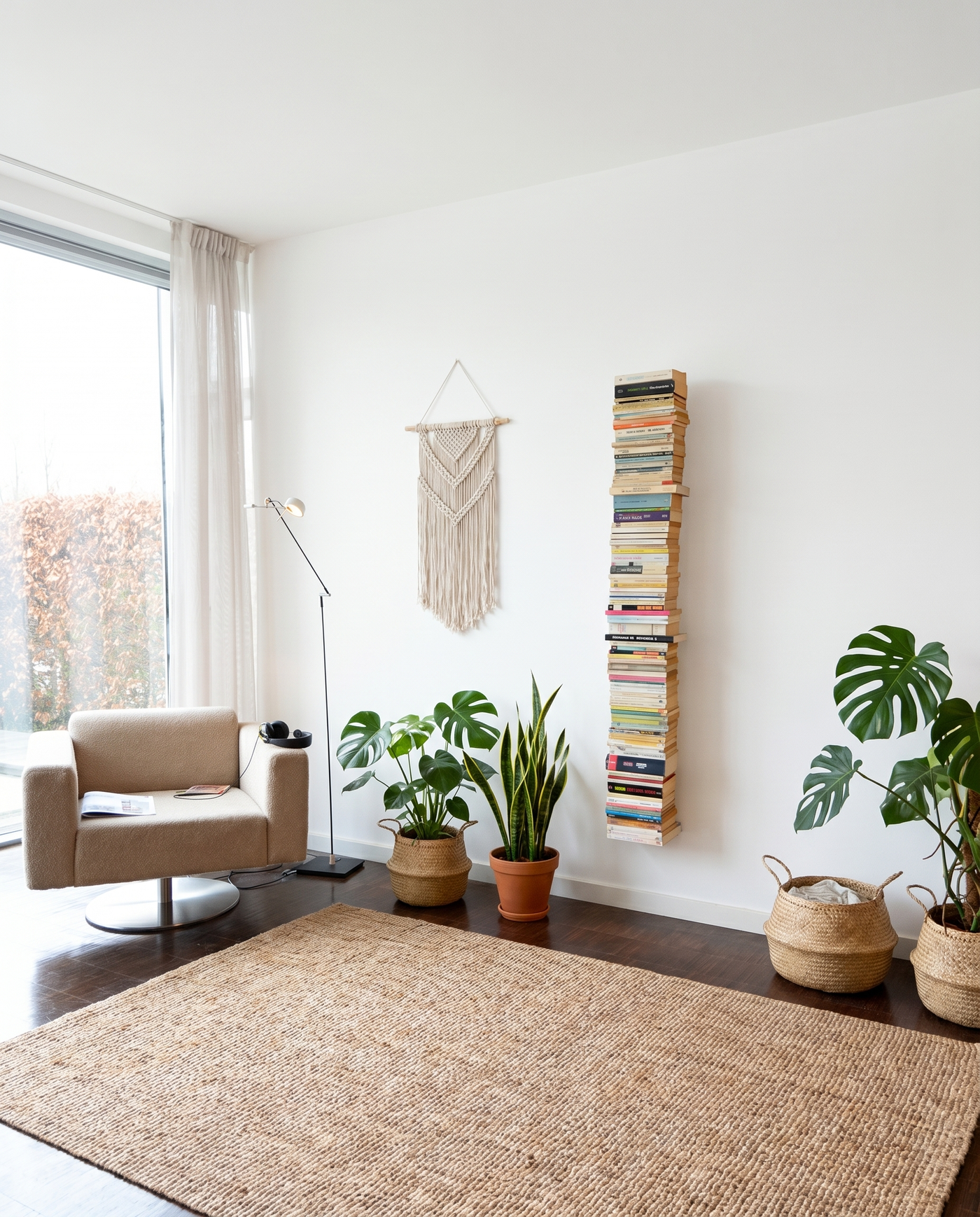 Booksbaum — Bücherturm 2, Wand groß – Ambiente Boho 1 · KI-generiert