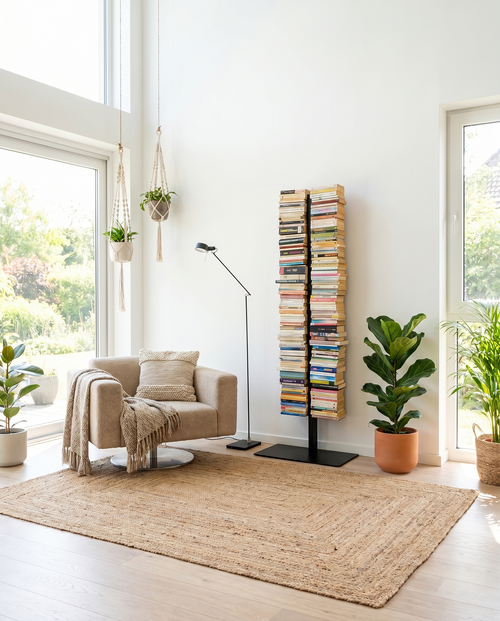 Booksbaum — Bücherturm 1, Stand groß – Ambiente Boho 2 · KI-generiert