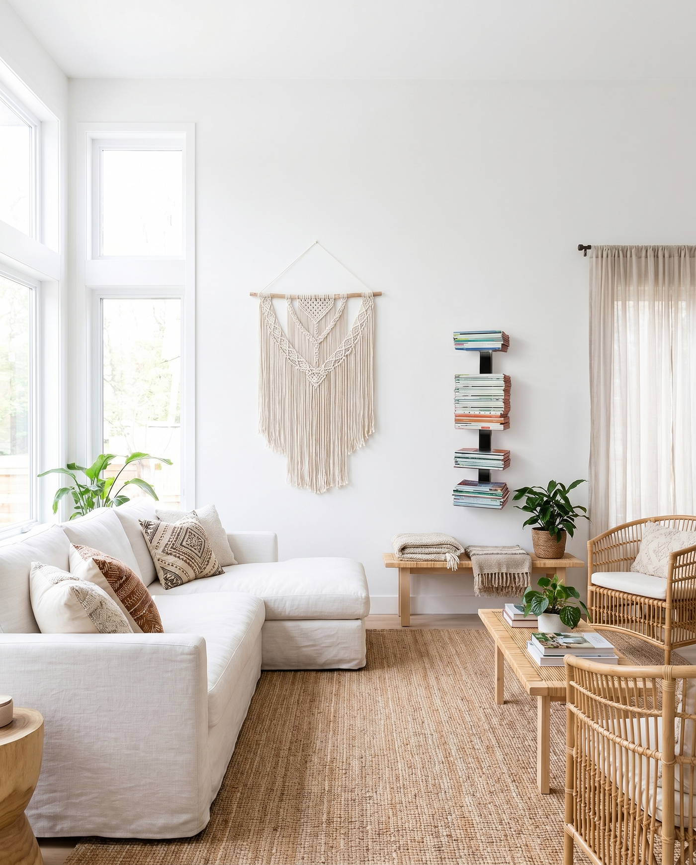 Booksbaum — Magazinhalter, Wand klein – Ambiente Boho 2 · KI-generiert