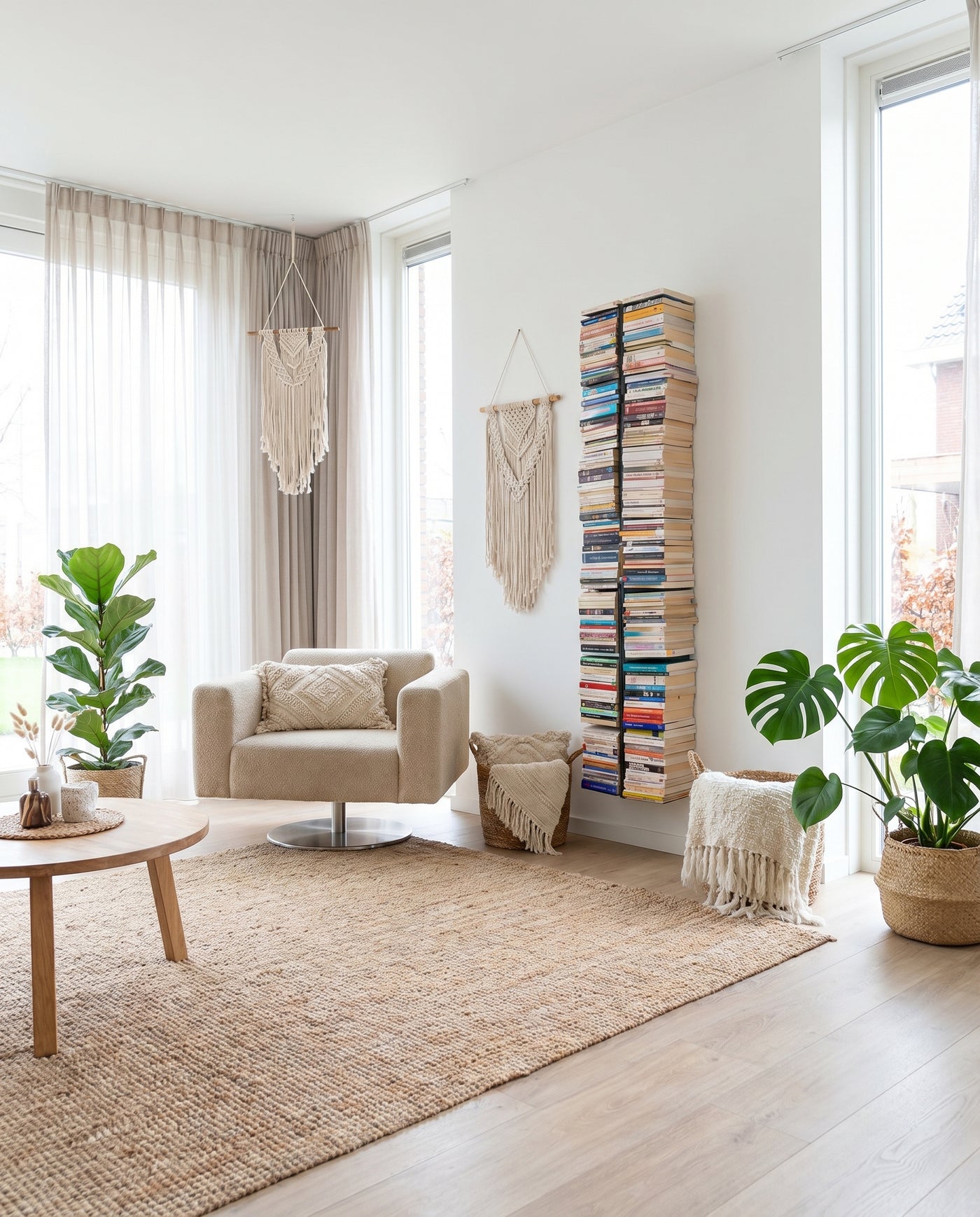 Booksbaum — Bücherturm XXL 1 – Ambiente Boho 2 · KI-generiert