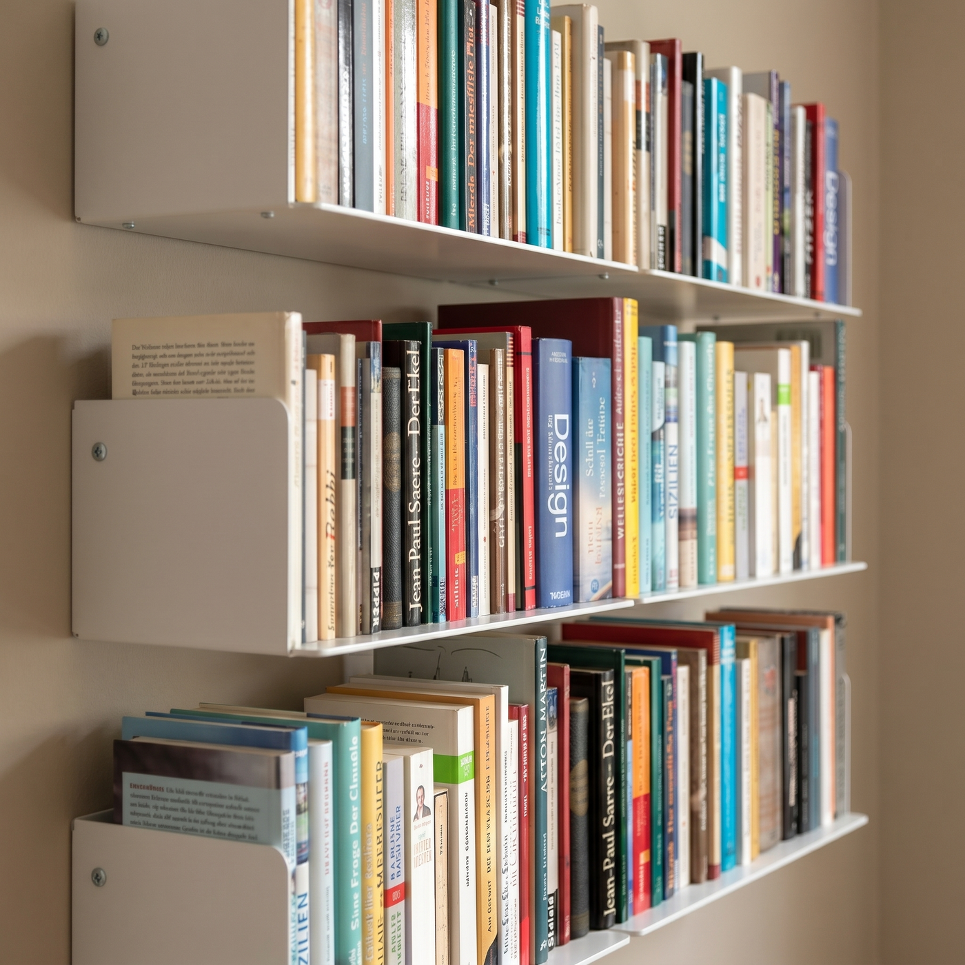 Booksbaum — Wandregal horizontal, 6er-Set – Detail