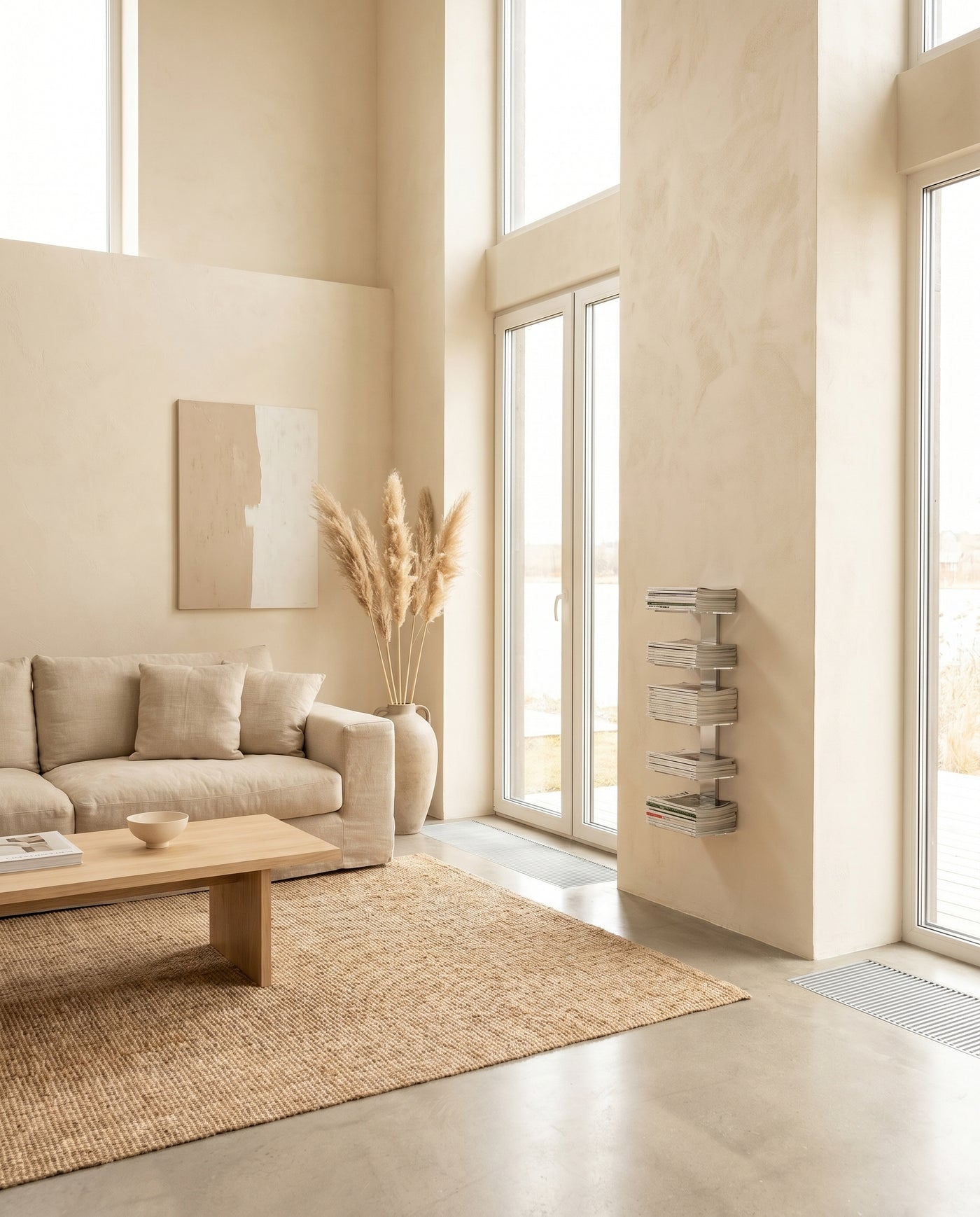 Booksbaum — Magazinhalter, Wand klein – Ambiente Beige 1 · KI-generiert