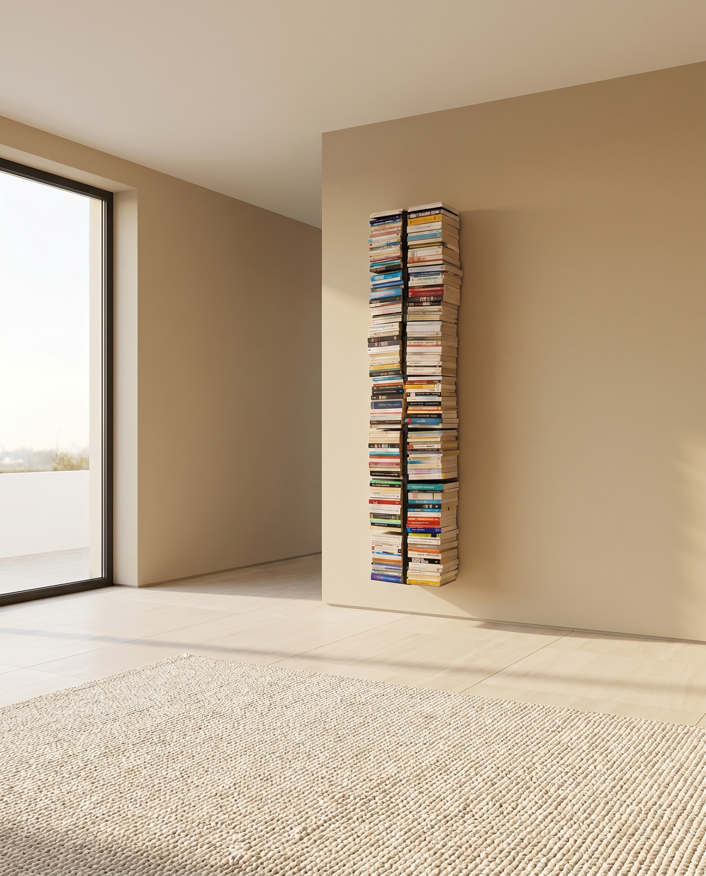 Booksbaum — Bücherturm XXL 1 – Ambiente Beige 1 · KI-generiert