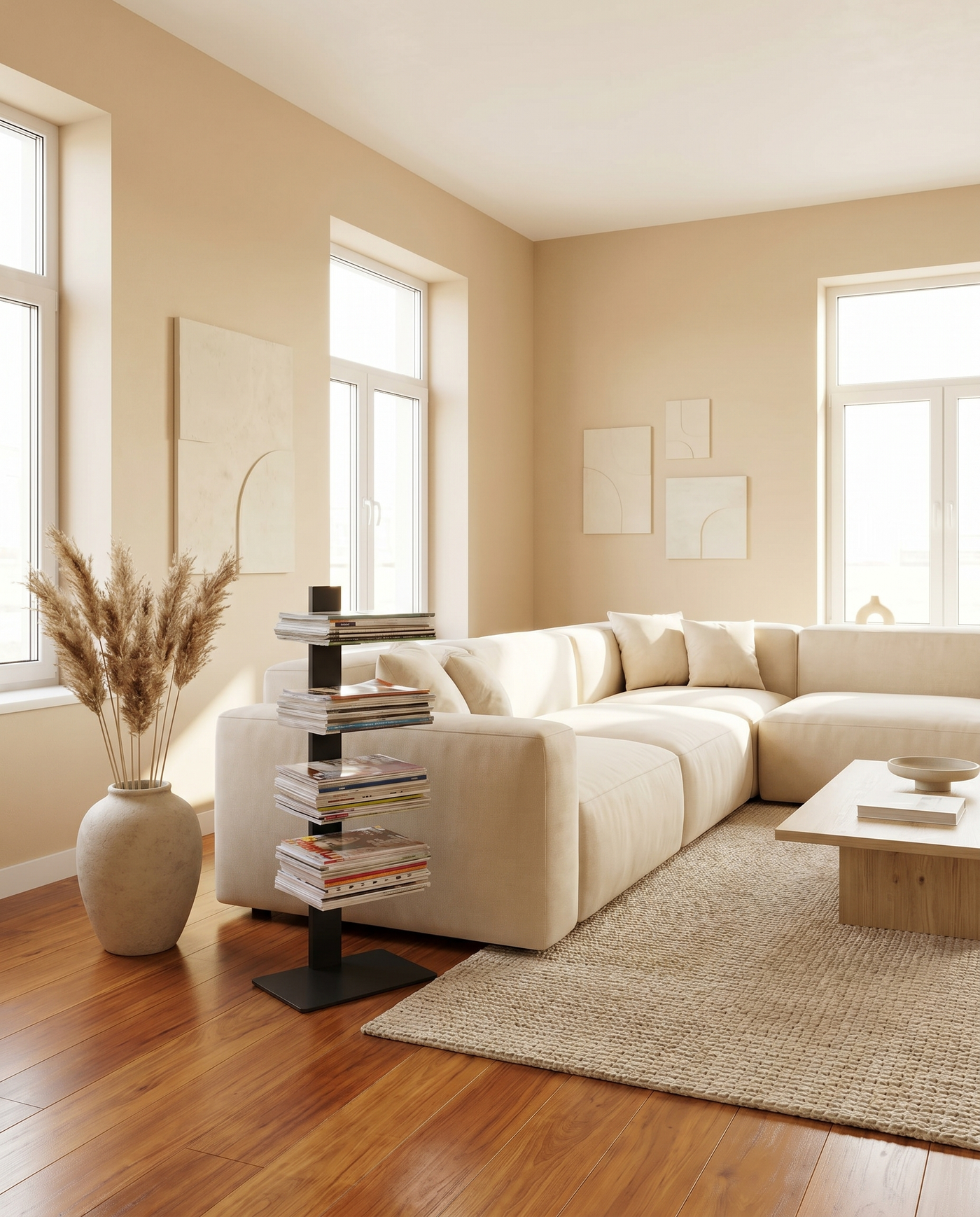 Booksbaum — Magazinhalter, Stand klein – Ambiente Beige 2 · KI-generiert