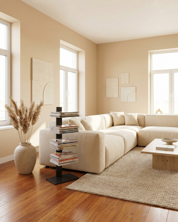 Booksbaum — Magazinhalter, Stand klein – Ambiente Beige 2 · KI-generiert