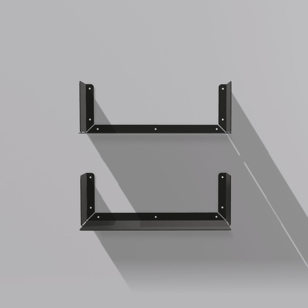 2er Set Radius Design - Booksbaum Wandregal horizontal