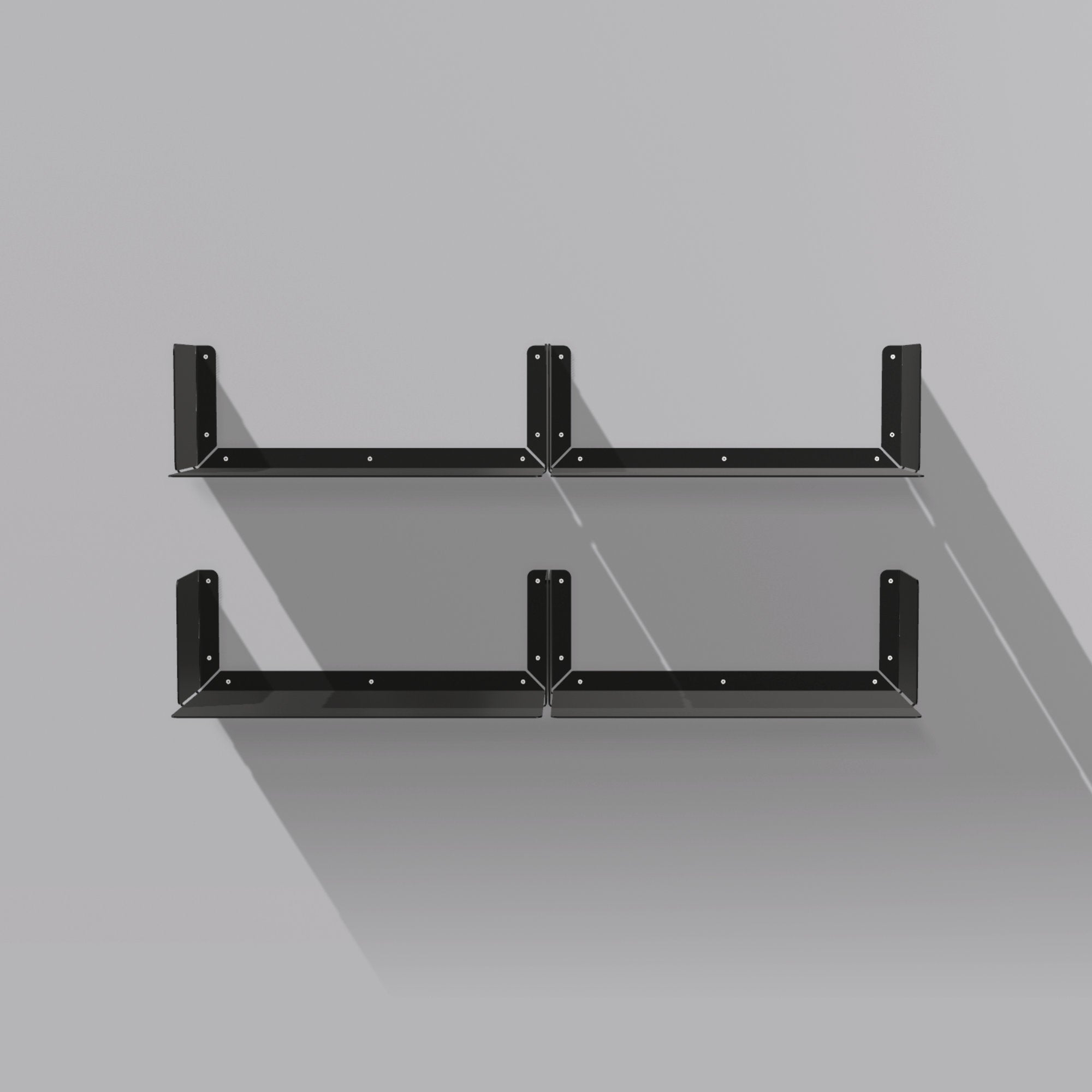 4er Set Radius Design - Booksbaum Wandregal horizontal