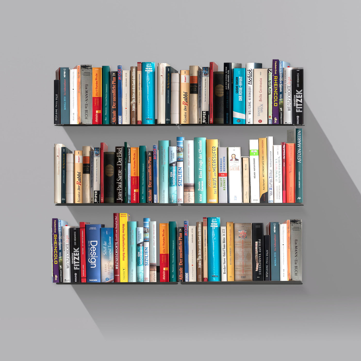 Booksbaum — Wandregal horizontal, 6er-Set