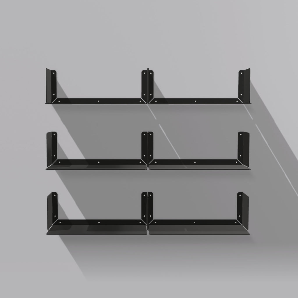 6er Set Radius Design - Booksbaum Wandregal horizontal