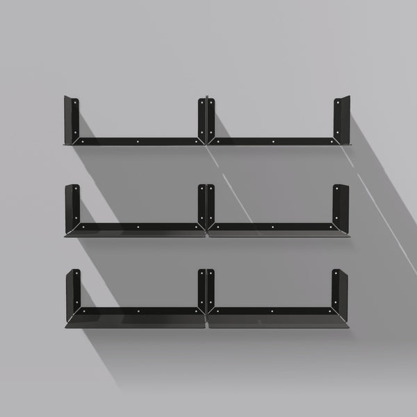 Booksbaum — Wandregal horizontal, 6er-Set