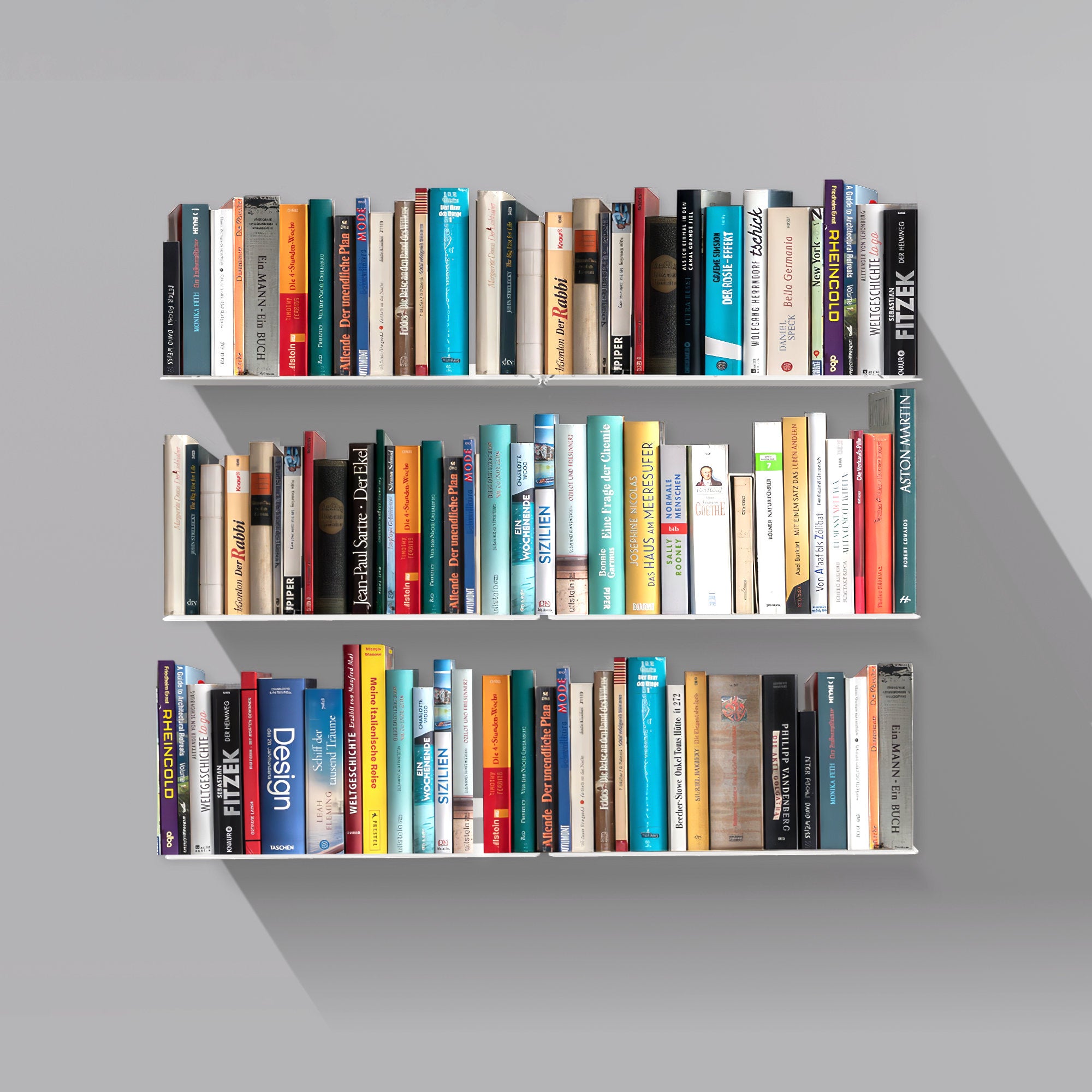 6er Set Radius Design - Booksbaum Wandregal horizontal