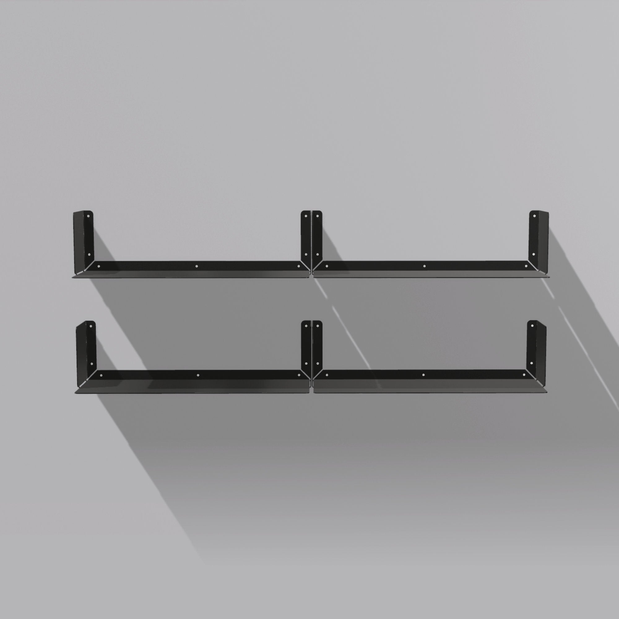 4er Set Radius Design - Booksbaum Wandregal horizontal