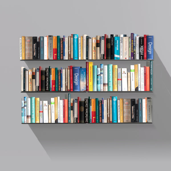 Booksbaum — Wandregal horizontal, 6er-Set