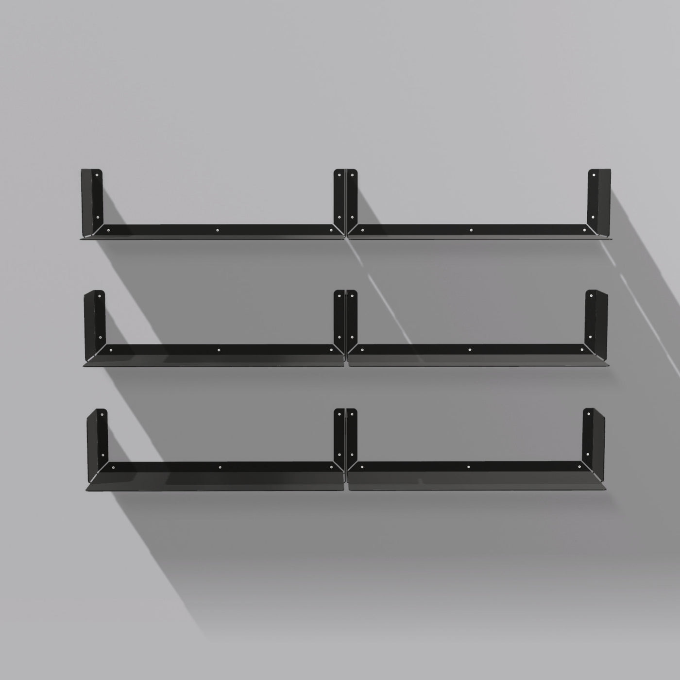 Booksbaum — Wandregal horizontal, 6er-Set