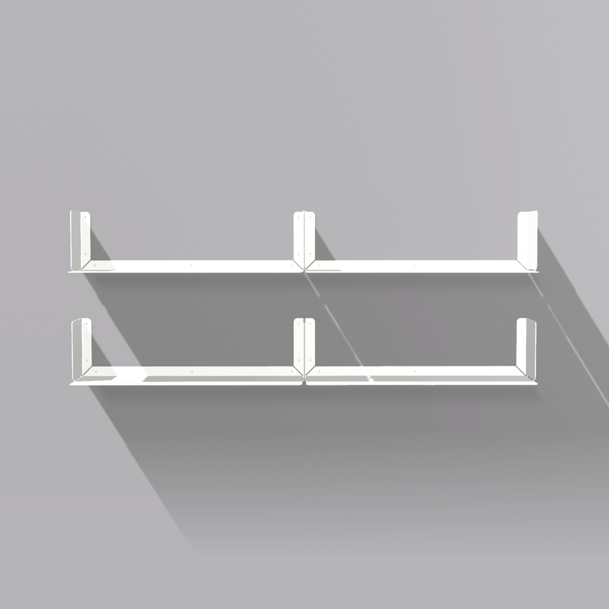 4er Set Radius Design - Booksbaum Wandregal horizontal