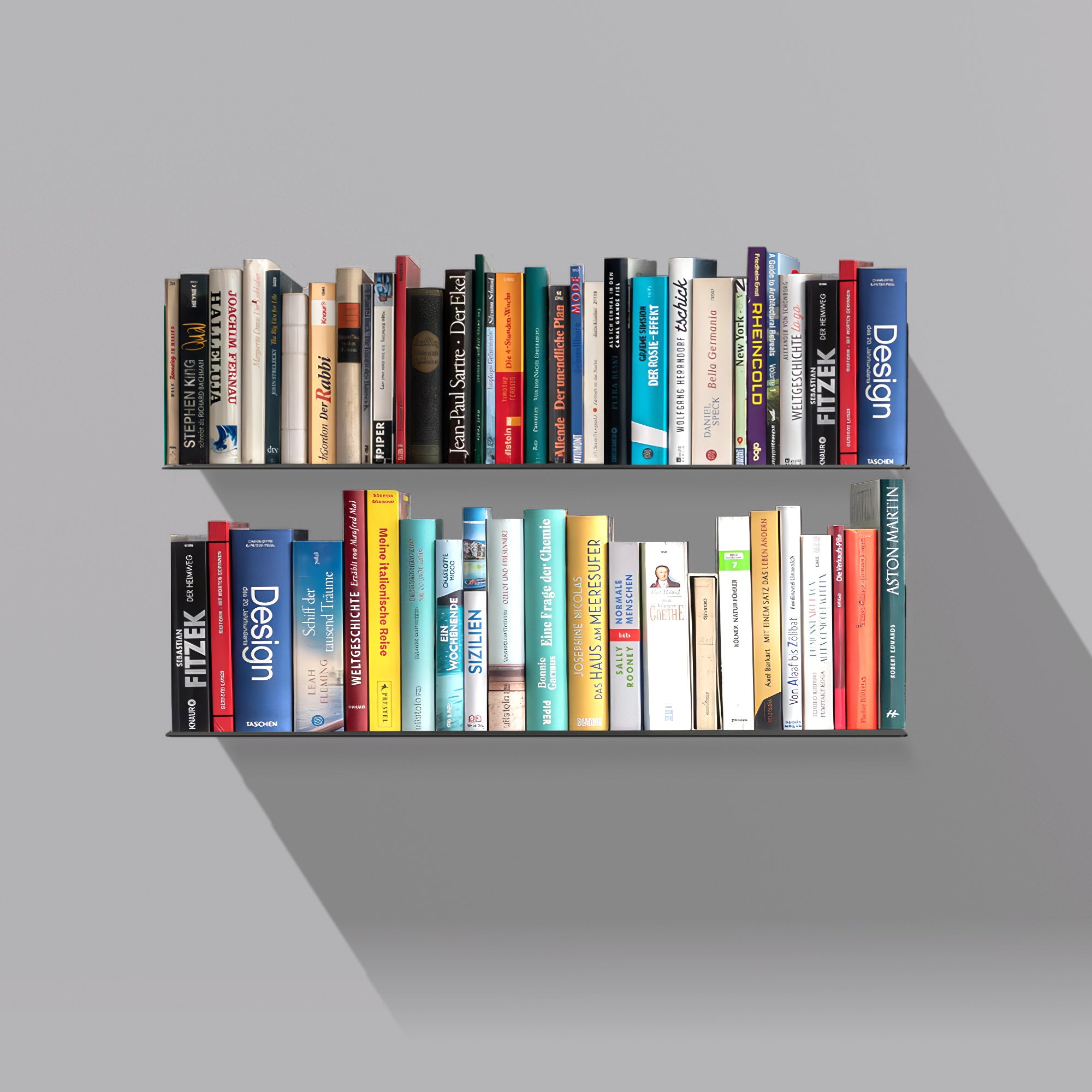 2er Set Radius Design - Booksbaum Wandregal horizontal