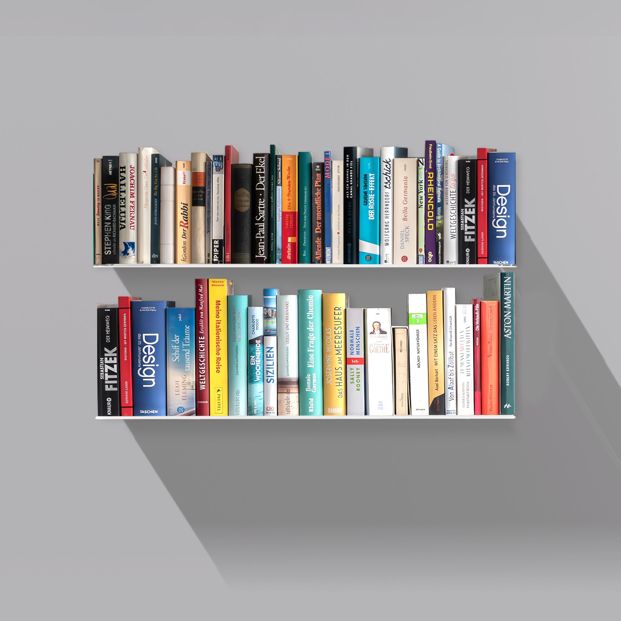 2er Set Radius Design - Booksbaum Wandregal horizontal