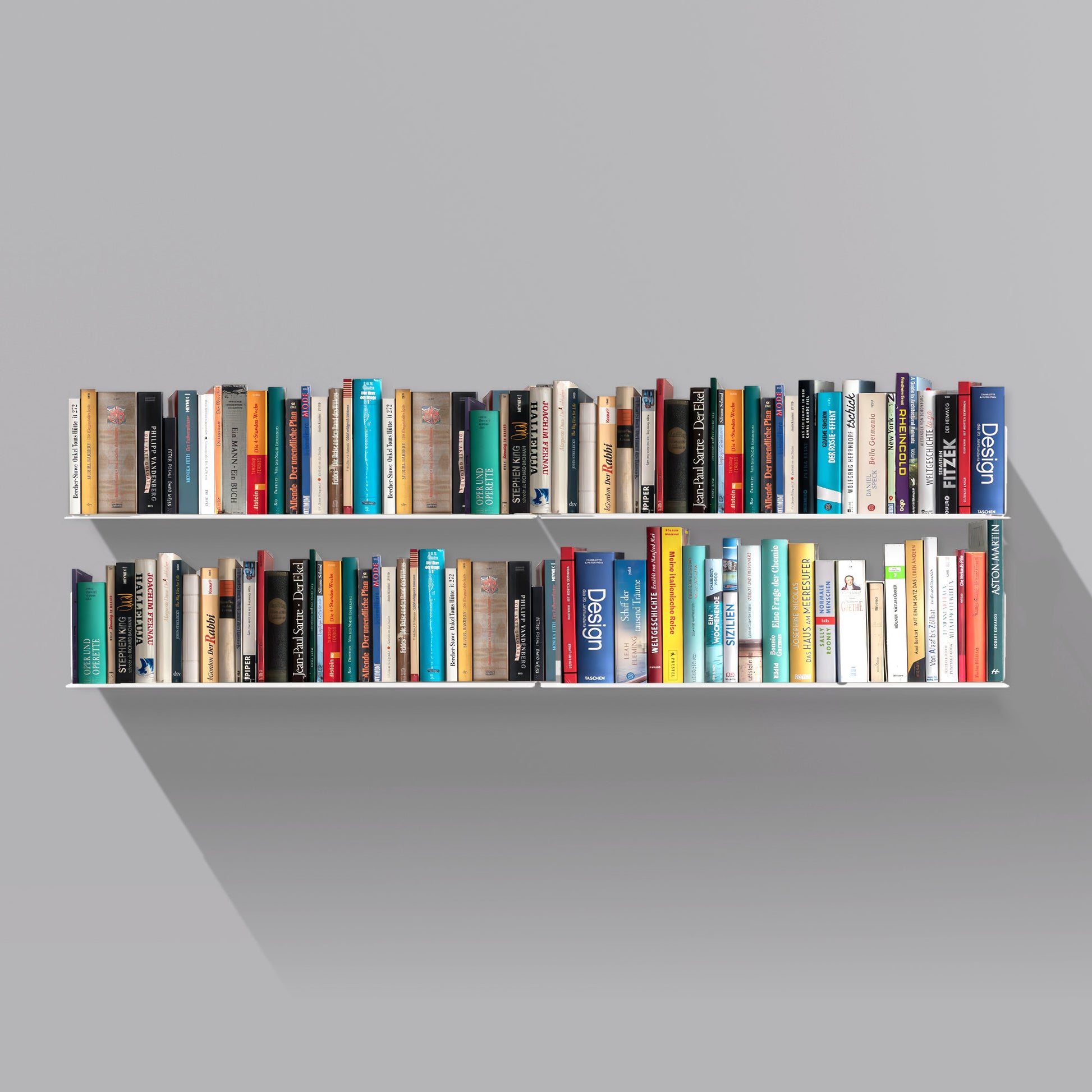 4er Set Radius Design - Booksbaum Wandregal horizontal