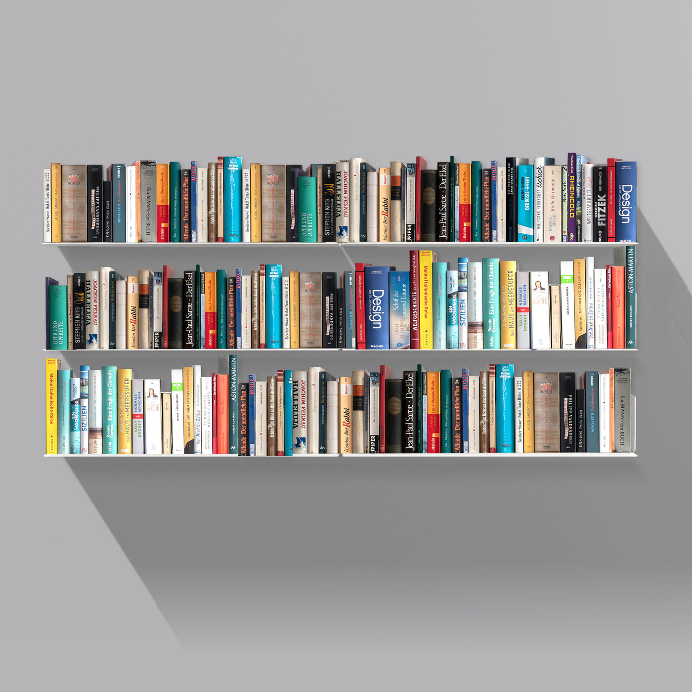 Booksbaum — Wandregal horizontal, 6er-Set
