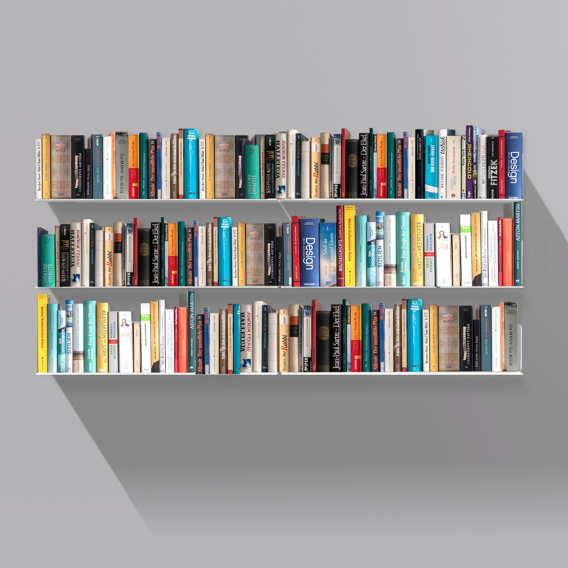 6er Set Radius Design - Booksbaum Wandregal horizontal